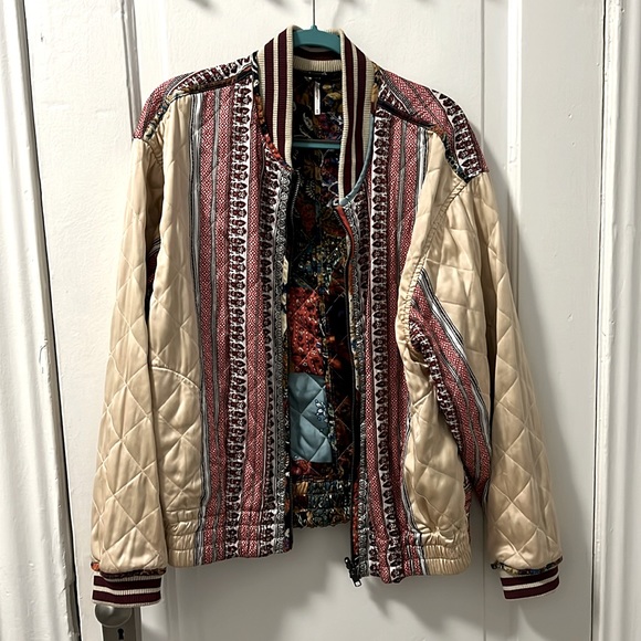 Free People Jacket - Pandora Bomber - Quilted Reversible Satin - Picture 1 of 6